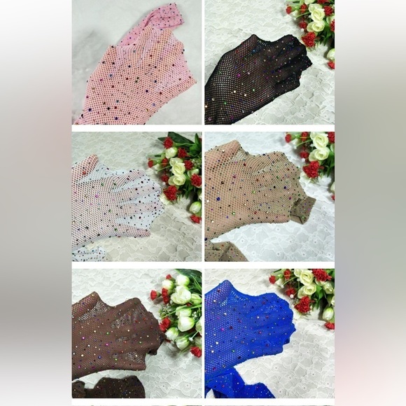 RHINESTONE EMBELLISHED FISHNET STOCKINGS - Picture 14 of 14